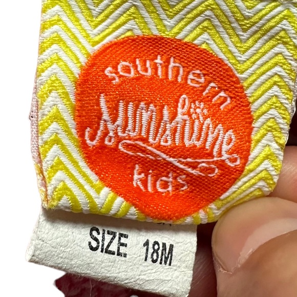 Southern Sunshine girls 18 months bodysuit check pattern polka dot alligator - Picture 2 of 7